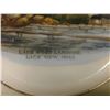 Image 2 : Small China Saucer depicting Lake with docks scene "Lake Wood Landing/Lake View, Iowa".
