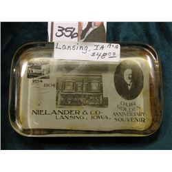 "Nielander & Co. Lansing, Iowa. 1854 1904 Our Golden Anniversary Souvenir" Heavy lead glass paper we