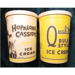 Pair of One Quart "Hopalong Cassidy's Ice Cream" Containers. Both appear unused with no lids.
