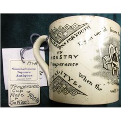 Temperance Coffee Cup Mug "Being Lessons For Youth on Industry Temperance Frugality & c", "If you wo