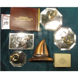 "Interstate Finance Corporation Most Everyone Uses Our Money" Leather & brass Currency holder; Brass