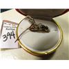 Image 1 : Ladies 10K Gold Ring with a .10 carat Genuine Diamond in a Japanese silk covered box.