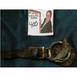 Leather & Metal Watch Fob, Aligator design.