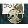 Image 1 : Super Piece of Cut-out Art: 1943 Walking Liberty Half Dollar made into a pendant with design and let