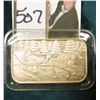 Image 1 : Horse Drawn Sleigh with Riders in this super attractive rectangular .999 Fine Silver One Ounce Bar. 