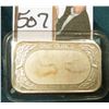 Image 2 : Horse Drawn Sleigh with Riders in this super attractive rectangular .999 Fine Silver One Ounce Bar. 