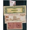 Image 2 : WW II Japanese Occupation of the Philippines Ten Pesos Note; 5000 Pesos Uruguay Note; & 1964 Indones