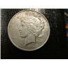 Image 1 : 1922 P U.S. Peace Silver Dollar, VF, Original toning & Tobacco Box label in mint condition "Dark Swe