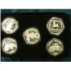 Image 2 : John Deere Series 1 Licensed Product Five-piece set of Proof Silver 1 Ounce .999 Fine Medalions. Inc