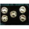 Image 1 : John Deere Series 2 Licensed Product Five-piece set of Proof Silver 1 Ounce .999 Fine Medalions. Inc