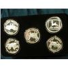 Image 2 : John Deere Series 2 Licensed Product Five-piece set of Proof Silver 1 Ounce .999 Fine Medalions. Inc