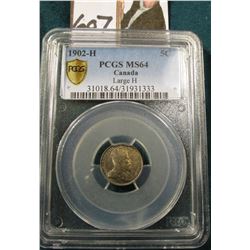 1902H{Large H} 5C Canada PCGS 64 #31018.64/31931333 Attractive Tone