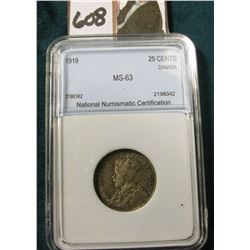 1919 25C Canada NNC CH.BU #2198342Attractive Original Toned