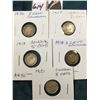 Image 1 : 1870-1920 Silver 5C Canada Group of 5 Pieces Diverse Grades & Condition