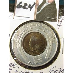 1901 Encased Indian Cent "Clark Coal & Coke Co." Peoria, Illinois Gem BU