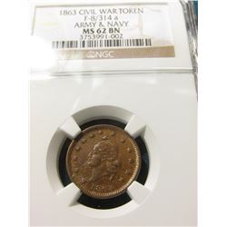 1863 CWT “Army & Navy” Attractive Tone NGC 62BN #3753991-002