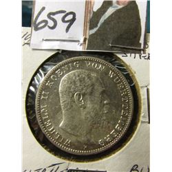 1912F 3 Marks Silver Wuerttemberg BU Lite Tone