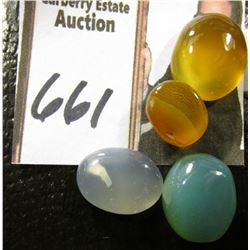 34Carats Natural Stone Cabochons of Jade, Amber & Moonstone