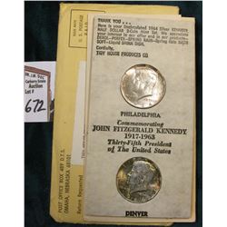 1964 P & D Kennedy Half-Dollar Set in original  "Tidy House Products Co." Advertising holder.