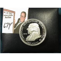 1974 American Revolution Bicentennial Commemorative Proof Sterling Silver Medalion in original felt-