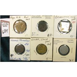 (6) Different Good For Tokens including: "Chilicothe, Mo.", "Lucas, Ks.", "Hope, Ne.", "Hutchinson, 