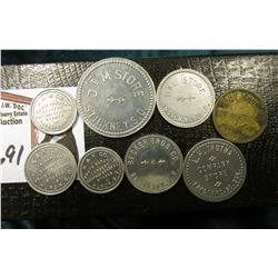 (8) Different Good For Tokens including: "Parkston, S.D.", "Lansford, S.D.", "Stickey, S.D.", "Huron