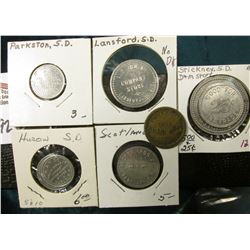 (8) Different Good For Tokens including: "Parkston, S.D.", "Lansford, S.D.", "Stickey, S.D.", "Huron