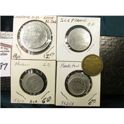 (8) Different Good For Tokens including: "Parkston, S.D.", "Lansford, S.D.", "Stickey, S.D.", "Huron