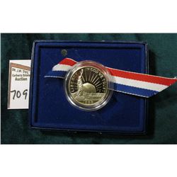 1986 S U.S. Statue of Liberty Proof Commemorative Half Dollar in original government issued box.