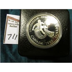 1983 Edmonton, Canada Proof Silver Dollar. Original as issued in case.