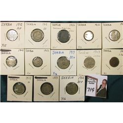 (13) Serbia Coins dating back to 1883, which 'Doc' had valued at over $50.00