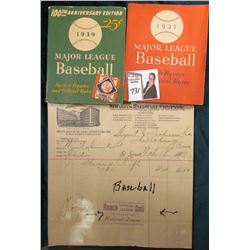 Rare Baseball Memorabilia: 1899 "Simmons Hardware Company" Letterhead with invoice rubber stamped "R
