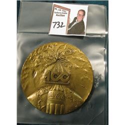 1886-1986 Coca-Cola Distributor Large Bronze Medal, 3" x 1/4", depicts 100 Centennial Celebration bo