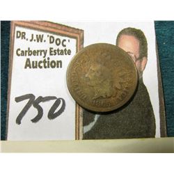 1865 Civil War Indian Head Cent. AG/G; & 1879 Check "The Bank of New York GOLD" with Gold Seal & pre