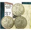 Image 1 : (2) 1944 P & (1) D Walking Liberty Half Dollars & World War II Restricted Sectional Aeronautical Cha