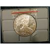 Image 1 : 1986 American Eagle design "One Pound Fine Silver .999", In original felt-lined box of issue.