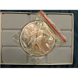 1988 Olympic XXIV "One Pound Fine Silver .999", In original felt-lined box of issue.