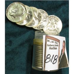 (19) 1964 P 90% Silver Kennedy Half-Dollars in a plastic tube. All BU.