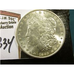 1889 P Morgan Silver Dollar. Brilliant Uncirculated.
