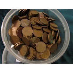 Small Berry Plastics Container full of 1940 era U.S. Wheat Cents. I never counted these so use your 