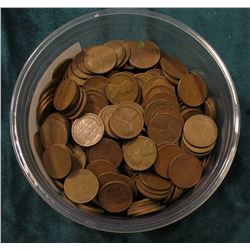 Small Plastic Berry Container full of 1940 era U.S. Wheat Cents. I never counted these so use your o