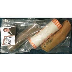 Roll of Circulated 1946 S Lincoln Cents; original BU Roll of Iowa Statehood Quarters; & 1954 S Uncir