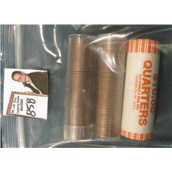 2004 D Original BU Roll of Iowa Statehood Quarters; 1954 S & 1955 D Cent Rolls Original BU.