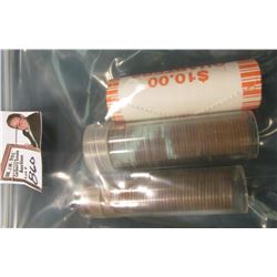 2004 D Original BU Roll of Iowa Statehood Quarters; 1955D EF-BU & 1955 D BU toned Cent Rolls.