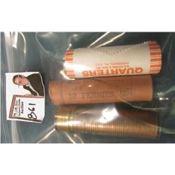 2004 D Original BU Roll of Iowa Statehood Quarters; 1955 D & 66 P Cent Rolls Original BU.