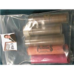 1940 S 41 S, 42 S, 44 S, & 47 S Circulated Rolls of Lincoln Cents. (5 rolls).