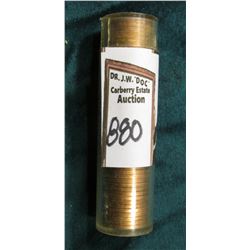 1954 P Original Gem BU Roll of Lincoln Cents in a plastic tube. CDN bid is $25 on my sheet.