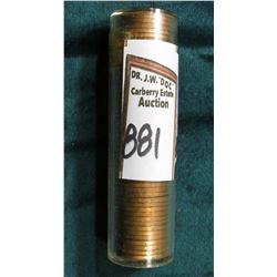 1951 D Original Gem BU Roll of Lincoln Cents in a plastic tube. CDN bid is $20 on my sheet.