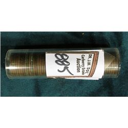 1950 D Uncirculated Roll of Lincoln Cents in a plastic tube. Many toned. CDN bid is $34 on my sheet.