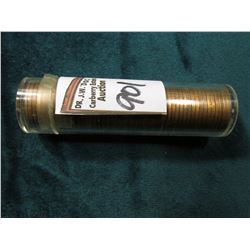 1952 D Original Gem BU Roll of Lincoln Cents in a plastic tube. CDN bid is $17.50 on my sheet.